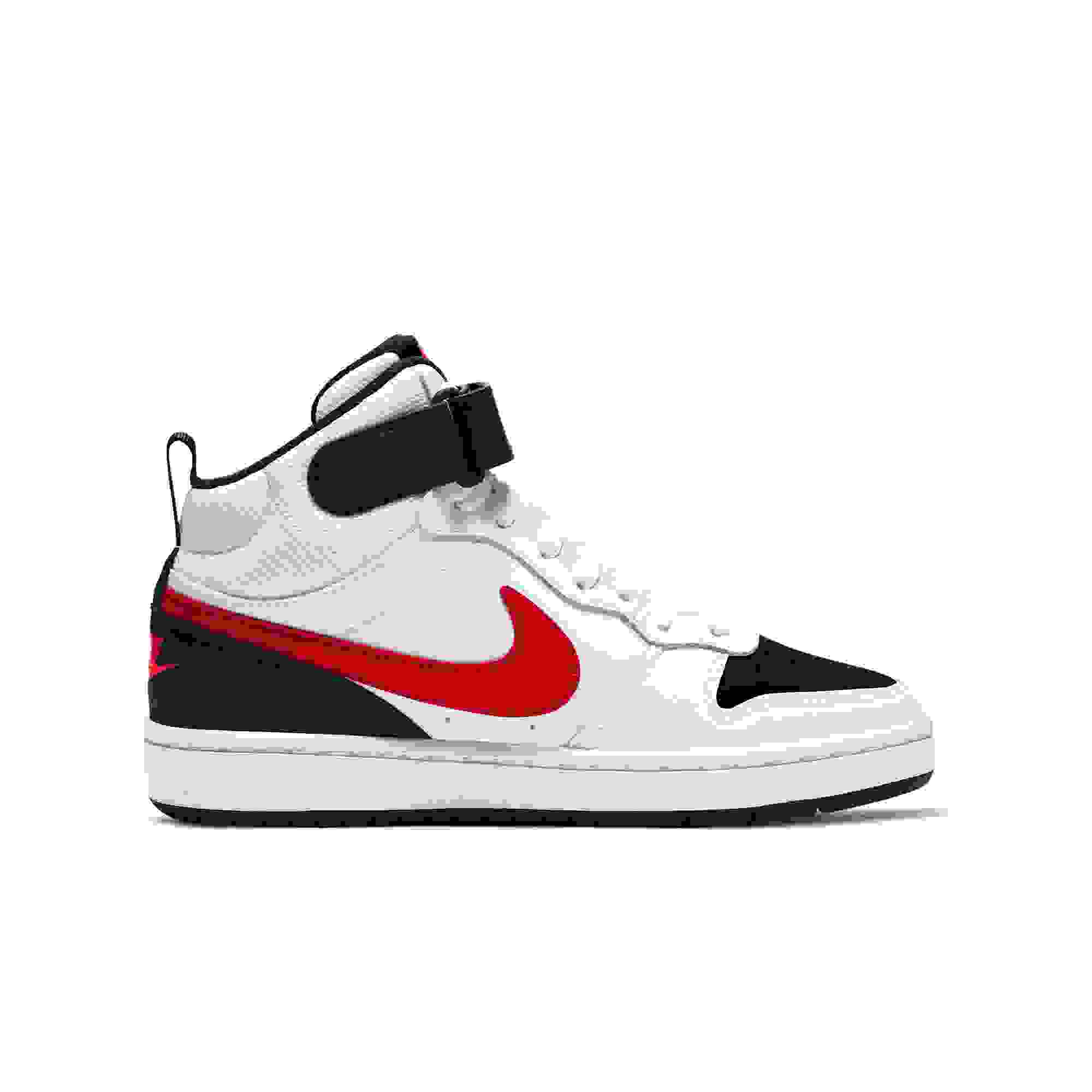 Nike Court Borough Mid 2 Grade School Boys' "White/Red/Black" Shoe